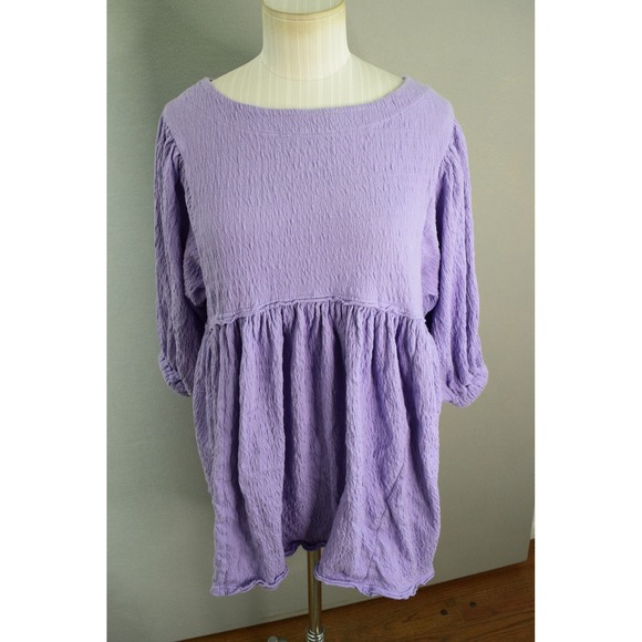 FP Beach Get Obsessed Babydoll Dress Women XS/TP Puff Sleeve Lavender Purple - Picture 1 of 6